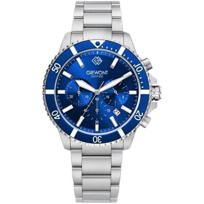 Giewont, Armbanduhr, Zegarek Zegarek Męski Chronograph Sapphire Srebrno Niebieski, Blau, Silber, (Analoguhr, Chronograph, 43 mm) Giewont, Armbanduhr, Zegarek Zegarek Męski Chronograph Sapphire Srebrno Niebieski, Blau, Silber, (Analoguhr, Chronograph, 43 mm)