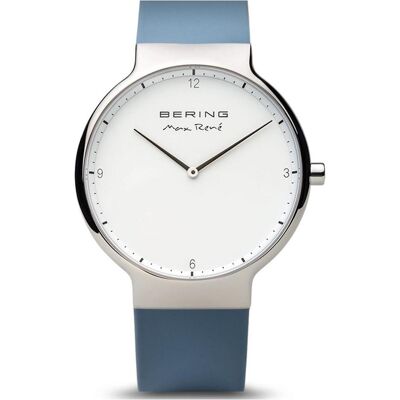 Bering, Armbanduhr, Max René, Blau, Weiss, Silber, (Analoguhr, 40 mm) Bering, Armbanduhr, Max René, Blau, Weiss, Silber, (Analoguhr, 40 mm)