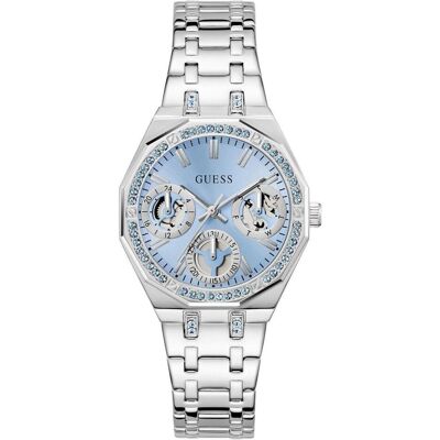 Guess Armbanduhr, Quinn, Silber, Blau, (Analoguhr, 36 mm) Guess Armbanduhr, Quinn, Silber, Blau, (Analoguhr, 36 mm)