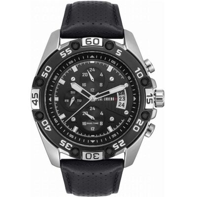 Paul Lorens, Armbanduhr, Herrenuhr PL8754A5-1A1 + BOX, Schwarz, Silber, (Chronograph, 46 mm) Paul Lorens, Armbanduhr, Herrenuhr PL8754A5-1A1 + BOX, Schwarz, Silber, (Chronograph, 46 mm)