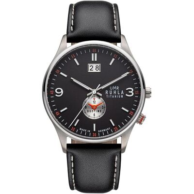 UMR Ruhla, Armbanduhr, Quartz Men's Watch with Leather Strap, Mineral Glass, 5 Bar Water Resistant, Made in Germany, Schwarz, (42 mm) UMR Ruhla, Armbanduhr, Quartz Men's Watch with Leather Strap, Mineral Glass, 5 Bar Water Resistant, Made in Germany, Schwarz, (42 mm)