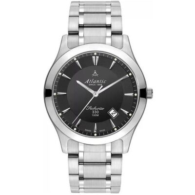 Atlantic, Armbanduhr, Zegarek Męski Seahunter 71365.41.61 + BOX, Schwarz, Silber, (Swiss Made, 41 mm) Atlantic, Armbanduhr, Zegarek Męski Seahunter 71365.41.61 + BOX, Schwarz, Silber, (Swiss Made, 41 mm)