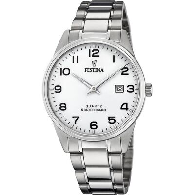 Festina, Armbanduhr, Klassik, Silber, (Analoguhr, 39 mm) Festina, Armbanduhr, Klassik, Silber, (Analoguhr, 39 mm)