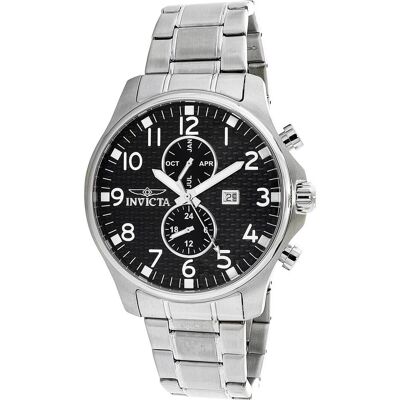 Invicta, Armbanduhr, - Specialty 0379, Schwarz, Silber, (Analoguhr, Chronograph, Swiss Made, 47 mm) Invicta, Armbanduhr, - Specialty 0379, Schwarz, Silber, (Analoguhr, Chronograph, Swiss Made, 47 mm)