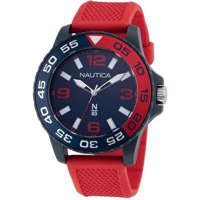 Nautica, Armbanduhr, Finn World Watch, Blau, Rot, Mehrfarbig, (Chronograph, 45 mm) Nautica, Armbanduhr, Finn World Watch, Blau, Rot, Mehrfarbig, (Chronograph, 45 mm)