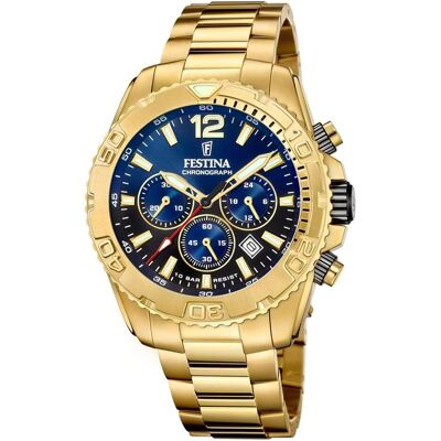 Festina, Armbanduhr, F20684/2 Timeless Chronograph, Gold, (Chronograph, 45.05 mm) Festina, Armbanduhr, F20684/2 Timeless Chronograph, Gold, (Chronograph, 45.05 mm)