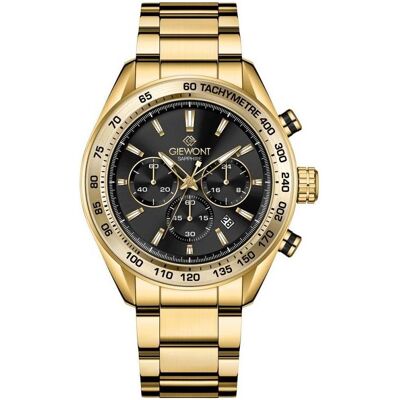 Giewont, Armbanduhr, Zegarek Zegarek Męski Chronograph Sapphire Złoto Czarny GW9580-B4, Gold, Schwarz, (Analoguhr, Chronograph, 44 mm) Giewont, Armbanduhr, Zegarek Zegarek Męski Chronograph Sapphire Złoto Czarny GW9580-B4, Gold, Schwarz, (Analoguhr, Chronograph, 44 mm)