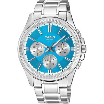 Casio Armbanduhr, MTP-1375D-2A2, Silber, Blau, (42 mm) Casio Armbanduhr, MTP-1375D-2A2, Silber, Blau, (42 mm)