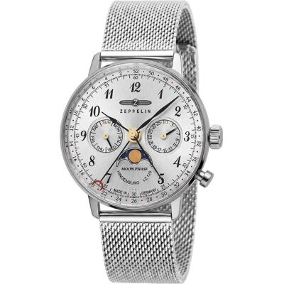 Zeppelin, Armbanduhr, LZ129 Hindenburg Mondphase Lady, Silber, (Analoguhr, 36 mm) Zeppelin, Armbanduhr, LZ129 Hindenburg Mondphase Lady, Silber, (Analoguhr, 36 mm)
