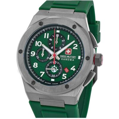 Swiss Military Hanowa, Armbanduhr, Sonoran Chrono, Grau, Grün, Schwarz, (Analoguhr, Chronograph, 43 mm) Swiss Military Hanowa, Armbanduhr, Sonoran Chrono, Grau, Grün, Schwarz, (Analoguhr, Chronograph, 43 mm)