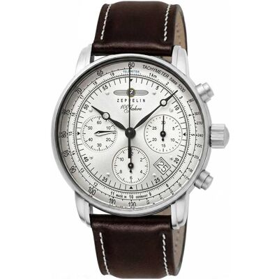 Zeppelin, Armbanduhr, Uhr 100 Jahre 86201 42mm Chronometer, Silber, (Chronometer) Zeppelin, Armbanduhr, Uhr 100 Jahre 86201 42mm Chronometer, Silber, (Chronometer)