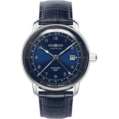 Zeppelin, Armbanduhr, Uhr Uhr LZ129 GMT 7668-3 Automatik, Silber, Blau, (Analoguhr) Zeppelin, Armbanduhr, Uhr Uhr LZ129 GMT 7668-3 Automatik, Silber, Blau, (Analoguhr)