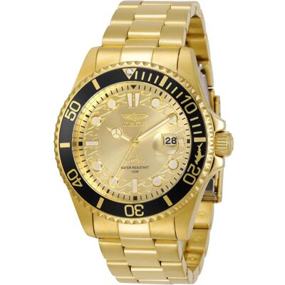 Invicta, Armbanduhr, Pro Taucher Edelstahl Quarzuhr, Gold, (Analoguhr, 43 mm) Invicta, Armbanduhr, Pro Taucher Edelstahl Quarzuhr, Gold, (Analoguhr, 43 mm)