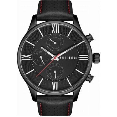 Paul Lorens, Armbanduhr, Herrenuhr PL11652A6-1A3, Schwarz, (Chronograph) Paul Lorens, Armbanduhr, Herrenuhr PL11652A6-1A3, Schwarz, (Chronograph)
