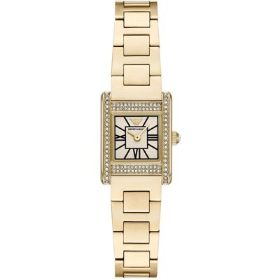 Giorgio Armani Emporio Armani, Armbanduhr, Damenuhr, Gold, Weiss, Braun, Beige, (Analoguhr) Giorgio Armani Emporio Armani, Armbanduhr, Damenuhr, Gold, Weiss, Braun, Beige, (Analoguhr)