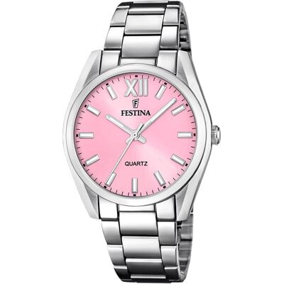 Festina, Armbanduhr, F20622/M, Silber, Pink, (Analoguhr, 37 mm) Festina, Armbanduhr, F20622/M, Silber, Pink, (Analoguhr, 37 mm)