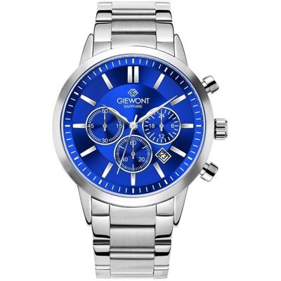 Giewont, Armbanduhr, Zegarek Zegarek Męski Chronograph Sapphire Srebrno Niebieski GW8510-B3, Blau, Silber, (Chronograph, 44 mm) Giewont, Armbanduhr, Zegarek Zegarek Męski Chronograph Sapphire Srebrno Niebieski GW8510-B3, Blau, Silber, (Chronograph, 44 mm)