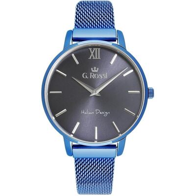 Gino Rossi, Armbanduhr, Laikrodis G.Rossi WOMEN'S WATCH - 12177B (zg771j) BOX universalas, Silber, Blau, (38 mm) Gino Rossi, Armbanduhr, Laikrodis G.Rossi WOMEN'S WATCH - 12177B (zg771j) BOX universalas, Silber, Blau, (38 mm)