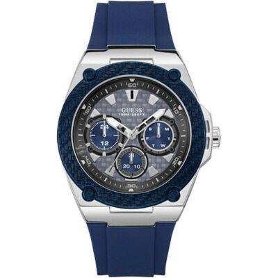 Guess Armbanduhr, Legacy W1049G1 Herrenuhr, Blau, Silber, Grau, (45 mm) Guess Armbanduhr, Legacy W1049G1 Herrenuhr, Blau, Silber, Grau, (45 mm)
