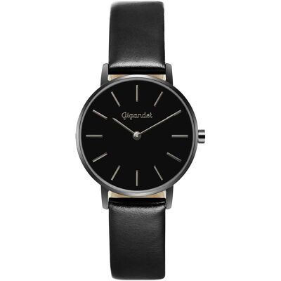 Gigandet, Armbanduhr, Elegantes analoges Damenuhren mit Lederarmband und 30 m wasserdicht, Schwarz, (Analoguhr) Gigandet, Armbanduhr, Elegantes analoges Damenuhren mit Lederarmband und 30 m wasserdicht, Schwarz, (Analoguhr)