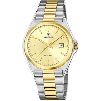 Festina, Armbanduhr, Klassik, Gold, Silber, (Analoguhr, 40 mm) Festina, Armbanduhr, Klassik, Gold, Silber, (Analoguhr, 40 mm)