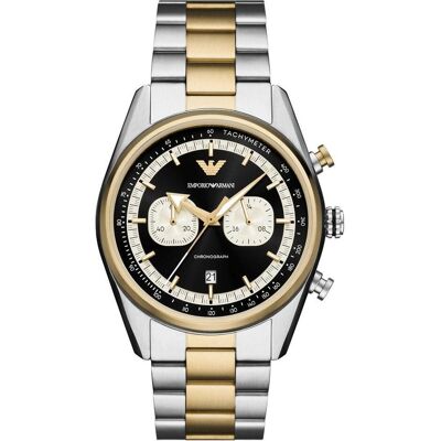 Giorgio Armani Emporio Armani, Armbanduhr, Chronograph, Silber, Gold, (Analoguhr, Chronograph, 42 mm) Giorgio Armani Emporio Armani, Armbanduhr, Chronograph, Silber, Gold, (Analoguhr, Chronograph, 42 mm)