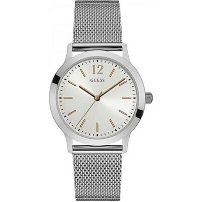 Guess Armbanduhr, Herrenuhr W0921G1 (Ø 39 mm), Silber, Weiss, (39 mm) Guess Armbanduhr, Herrenuhr W0921G1 (Ø 39 mm), Silber, Weiss, (39 mm)
