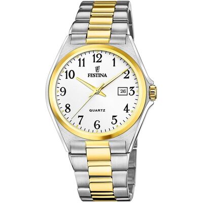 Festina, Armbanduhr, Klassik, Gold, Silber, (Analoguhr, Chronograph, 40 mm) Festina, Armbanduhr, Klassik, Gold, Silber, (Analoguhr, Chronograph, 40 mm)