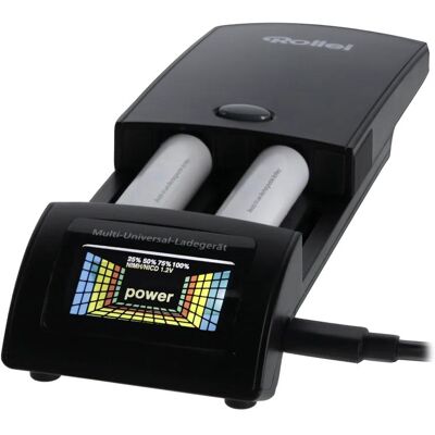 Rollei Multi-Universal-Ladegerät (Kamera Akku Ladegerät), Kamera Stromversorgung, Schwarz Rollei Multi-Universal-Ladegerät (Kamera Akku Ladegerät), Kamera Stromversorgung, Schwarz