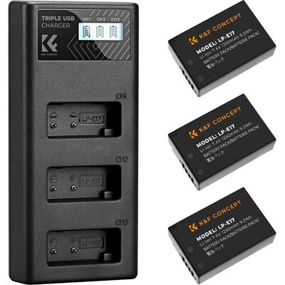 K&F Concept LP-E17 1250mAh Digital Camera Dual Battery with Dual Channel Charger, for Canon Camera, With LCD Scr (Kamera Akku), Kamera Stromversorgung K&F Concept LP-E17 1250mAh Digital Camera Dual Battery with Dual Channel Charger, for Canon Camera, With LCD Scr (Kamera Akku), Kamera Stromversorgung