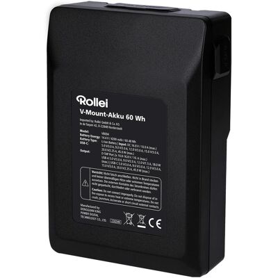Rollei V-Mount Akku 60 Wh (Kamera Akku), Kamera Stromversorgung, Schwarz Rollei V-Mount Akku 60 Wh (Kamera Akku), Kamera Stromversorgung, Schwarz