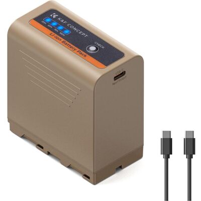 K&F Concept NP-F970 10500mAh, Type C and USB-A Interface Full Decoding Camera Battery (1 pc) (Kamera Akku), Kamera Stromversorgung, Schwarz K&F Concept NP-F970 10500mAh, Type C and USB-A Interface Full Decoding Camera Battery (1 pc) (Kamera Akku), Kamera Stromversorgung, Schwarz