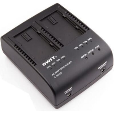 Swit S-3602D 2x2A DV charger compatible to Panasonic VBD/VBR/CGA series (Kamera Akku Ladegerät), Kamera Stromversorgung Swit S-3602D 2x2A DV charger compatible to Panasonic VBD/VBR/CGA series (Kamera Akku Ladegerät), Kamera Stromversorgung