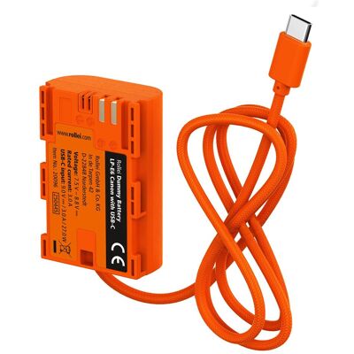 Rollei Dummy Kamera-Akku mit USB-C, Kamera Stromversorgung, Orange Rollei Dummy Kamera-Akku mit USB-C, Kamera Stromversorgung, Orange