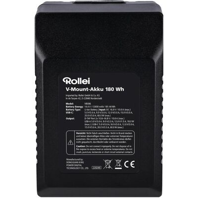 Rollei V-Mount Akku 180 Wh (Kamera Akku), Kamera Stromversorgung, Schwarz Rollei V-Mount Akku 180 Wh (Kamera Akku), Kamera Stromversorgung, Schwarz