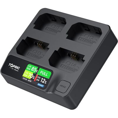 Accsoon Toprig 100W 4-BAY NP-FZ100 Fast Charger (2007270220) (Kamera Akku Ladegerät), Kamera Stromversorgung, Schwarz Accsoon Toprig 100W 4-BAY NP-FZ100 Fast Charger (2007270220) (Kamera Akku Ladegerät), Kamera Stromversorgung, Schwarz
