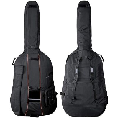 Gewa Premium Contrabas-Hoes mit 10 mm Polsterung, Boogtas, Rucksackgurte und Notentasche (Kontrabass), Instrumententasche + Koffer, Schwarz Gewa Premium Contrabas-Hoes mit 10 mm Polsterung, Boogtas, Rucksackgurte und Notentasche (Kontrabass), Instrumententasche + Koffer, Schwarz