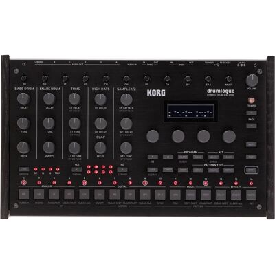 Korg Drummachine hybrid, 4 analog-, 7 digital Parts, Synthesizer, Schwarz, Transparent Korg Drummachine hybrid, 4 analog-, 7 digital Parts, Synthesizer, Schwarz, Transparent