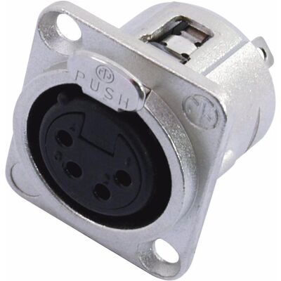 Neutrik XLR Einbaubuchse 4pol NC4FDL-1, Audio Stecker Neutrik XLR Einbaubuchse 4pol NC4FDL-1, Audio Stecker