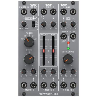 Behringer 110 VCO/VCF/VCA Moduł syntezatora modularnego, Synthesizer Behringer 110 VCO/VCF/VCA Moduł syntezatora modularnego, Synthesizer