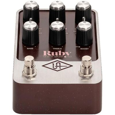 Universal Audio UAFX Ruby '63 Top Boost Amplifier - Gitarreneffekt (Gitarre), Effektpedal, Bronze, Braun, Silber Universal Audio UAFX Ruby '63 Top Boost Amplifier - Gitarreneffekt (Gitarre), Effektpedal, Bronze, Braun, Silber