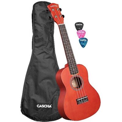 Cascha CUC102 Konzertukulele – Linde Rot – Aquila Saiten (Konzert), Ukulele, Rot Cascha CUC102 Konzertukulele – Linde Rot – Aquila Saiten (Konzert), Ukulele, Rot