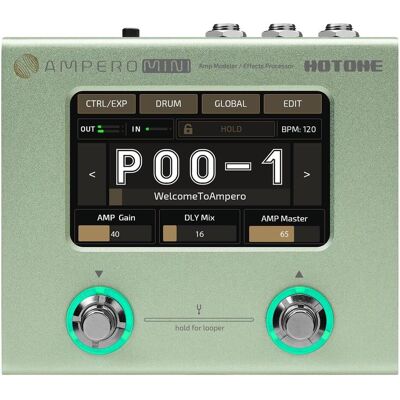 Hotone Ampero Mini (E-Bass, E-Gitarre), Effektpedal, Grün Hotone Ampero Mini (E-Bass, E-Gitarre), Effektpedal, Grün