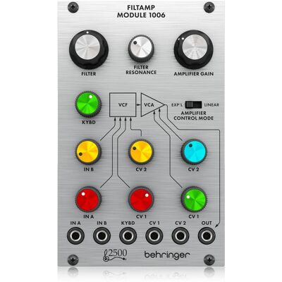 Behringer 1006 FILTAMP MODULE Moduł syntezatora modularnego serii 2500, Synthesizer, Silber Behringer 1006 FILTAMP MODULE Moduł syntezatora modularnego serii 2500, Synthesizer, Silber
