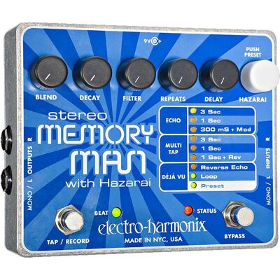 Electro-Harmonix Stereo Memory Man with Hazarai (Gitarre), Effektpedal, Schwarz Electro-Harmonix Stereo Memory Man with Hazarai (Gitarre), Effektpedal, Schwarz