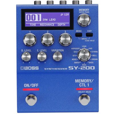 Boss (Electronics) SY-200 Synthesizer Kompaktpedal (Bass, Gitarre), Effektpedal, Blau Boss (Electronics) SY-200 Synthesizer Kompaktpedal (Bass, Gitarre), Effektpedal, Blau
