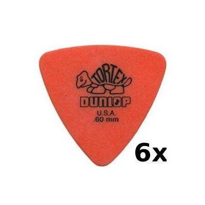 Dunlop Plectren Tortex Tri 060 oran (6), Plektrum, Orange Dunlop Plectren Tortex Tri 060 oran (6), Plektrum, Orange