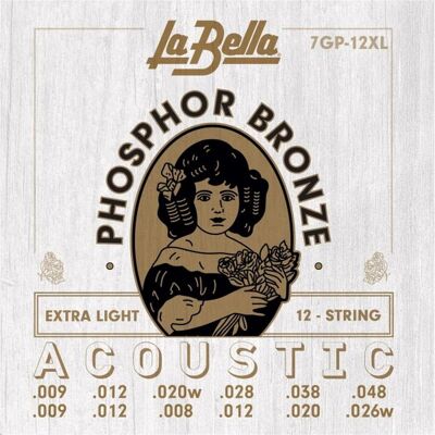 La Bella 7GP12XL Phosphor Bronze ExLight (12x, Gitarre, 0.05"), Saiten La Bella 7GP12XL Phosphor Bronze ExLight (12x, Gitarre, 0.05"), Saiten