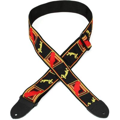 Fender Gitarrengurt black/yellow/red, Gitarre Zubehör, Rot, Schwarz, Gelb, Mehrfarbig Fender Gitarrengurt black/yellow/red, Gitarre Zubehör, Rot, Schwarz, Gelb, Mehrfarbig