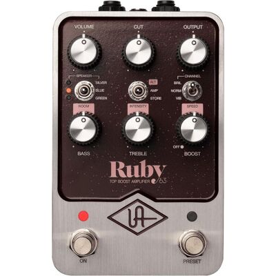 Universal Audio UAFX Ruby '63 Top Boost Amplifier - Gitarreneffekt (Gitarre), Effektpedal, Bronze, Braun, Silber Universal Audio UAFX Ruby '63 Top Boost Amplifier - Gitarreneffekt (Gitarre), Effektpedal, Bronze, Braun, Silber